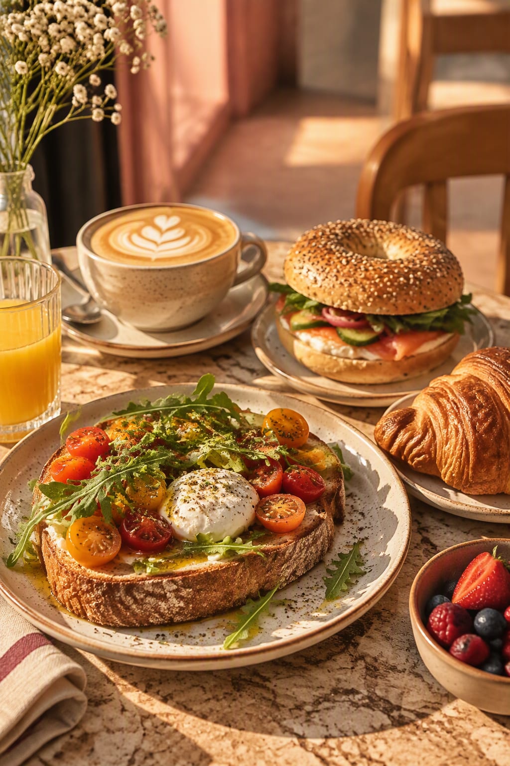 Breakfast selection from the peachy menu