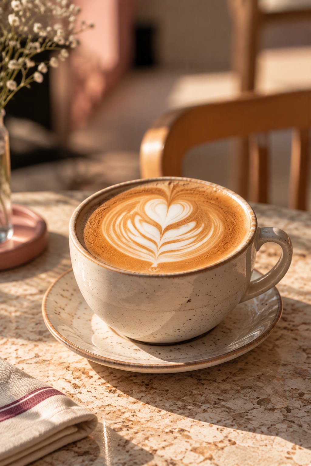 Flat white with latte art